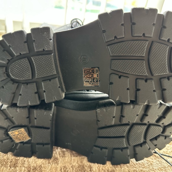 Lace-up Black Boots, Size 8 - Picture 3 of 3